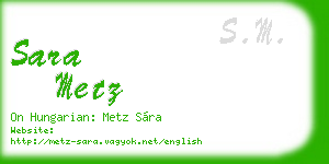 sara metz business card